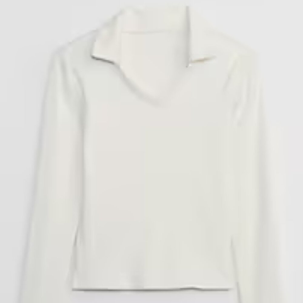 GAP Kids Ivory Ribbed Collared Top/NWT/M (8)